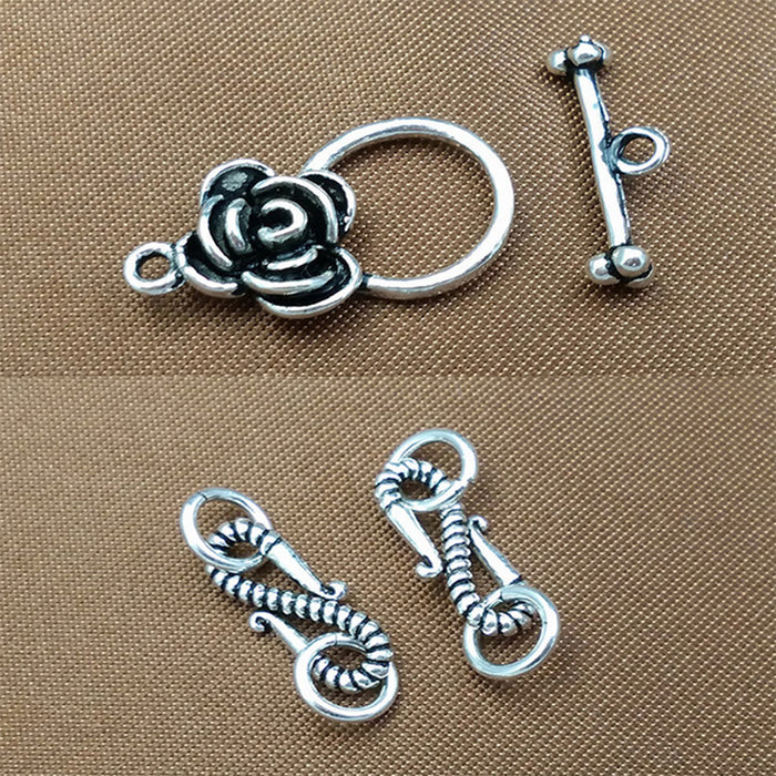 5Pcs 925 Sterling Silver S Hook OT Clasp Connector Bracelet Necklace Making DIY
