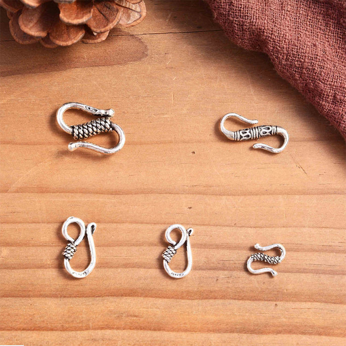 10Pcs/Set 925 Sterling Silver DIY S-Hook Clasp For Bracelet Necklace DIY Jewelry Findings