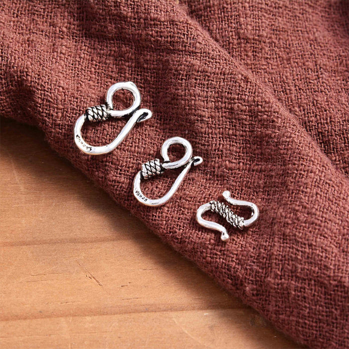 10Pcs/Set 925 Sterling Silver DIY S-Hook Clasp For Bracelet Necklace DIY Jewelry Findings