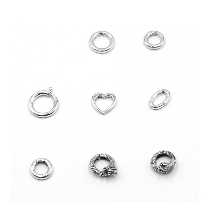 2Pcs 925 Sterling Silver Jump Ring Clasp DIY Connector Bracelet Necklace Making