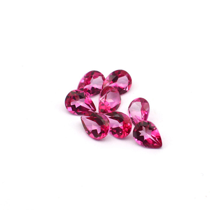 5Pcs/Set Natural AAA Pink Topaz Pear Faceted Cut Loose Gemstone Wholesale