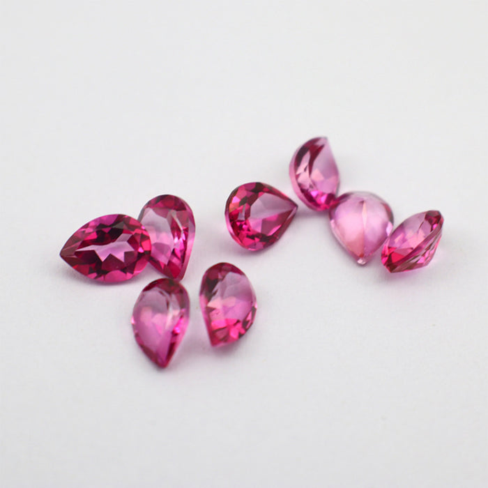 5Pcs/Set Natural AAA Pink Topaz Pear Faceted Cut Loose Gemstone Wholesale