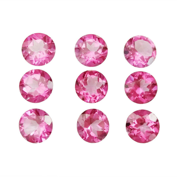 5Pcs/Set 5/6/7/8mm Natural AAA Pink Topaz Round Faceted Cut Loose Gemstone Wholesale