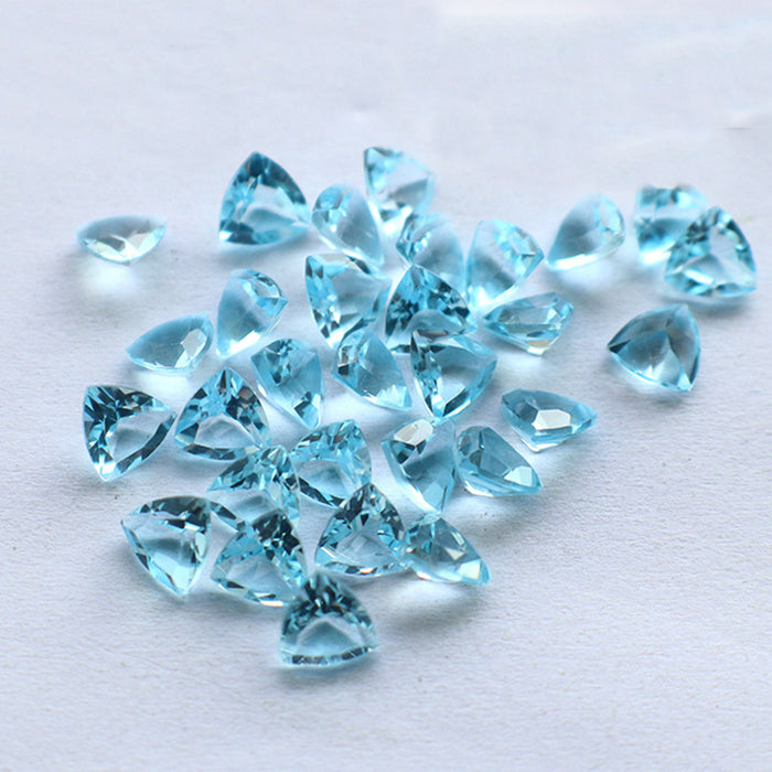 10Pcs/Set 6*6mm Natural AAA Sky Blue Topaz Briolette Faceted Cut Loose Gemstone Wholesale