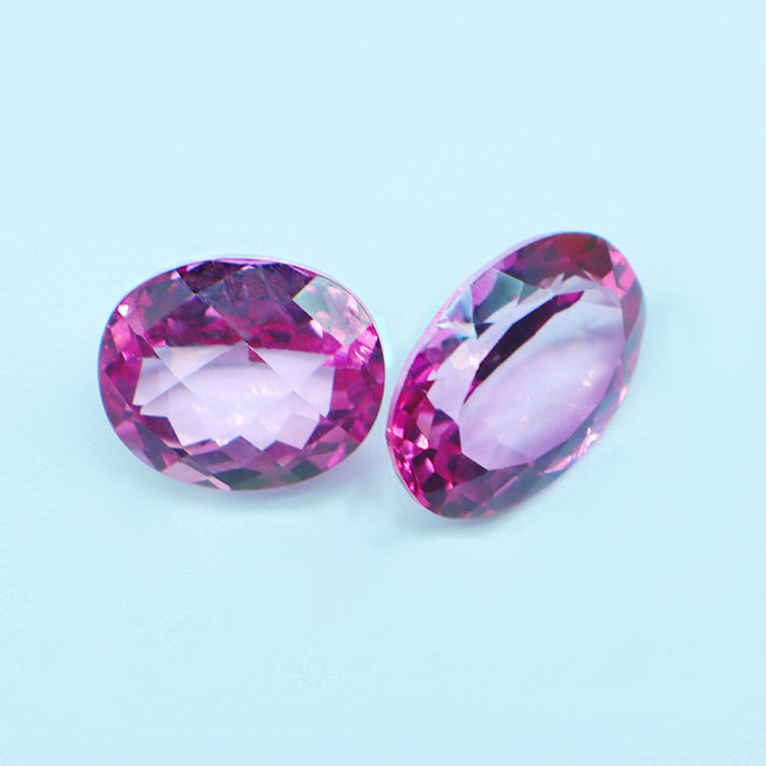 5Pcs/Set Natural AAA Pink Topaz Oval Faceted Cut Loose Gemstone Wholesale