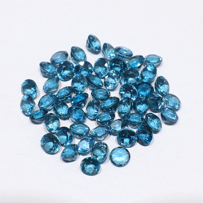 5Pcs/Set 0.56ct Natural AAA London Blue Topaz 5mm Round Faceted Cut Loose Gem Wholesale
