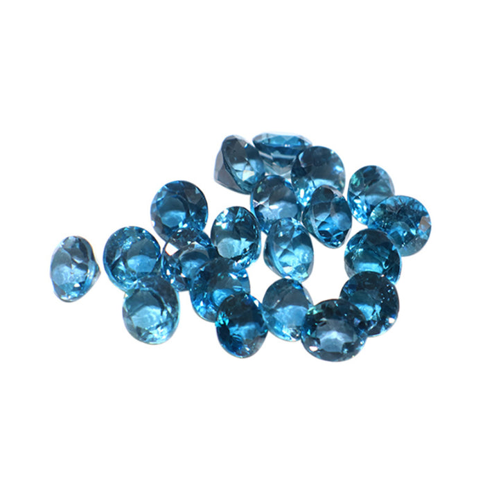 5Pcs/Set 0.56ct Natural AAA London Blue Topaz 5mm Round Faceted Cut Loose Gem Wholesale