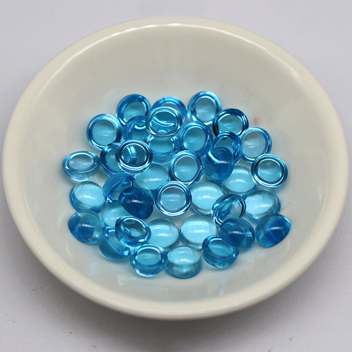 10Pcs/Set 3mm-8mm Natural AAA Swiss Blue Topaz Round Cabochon Loose Gemstone Wholesale