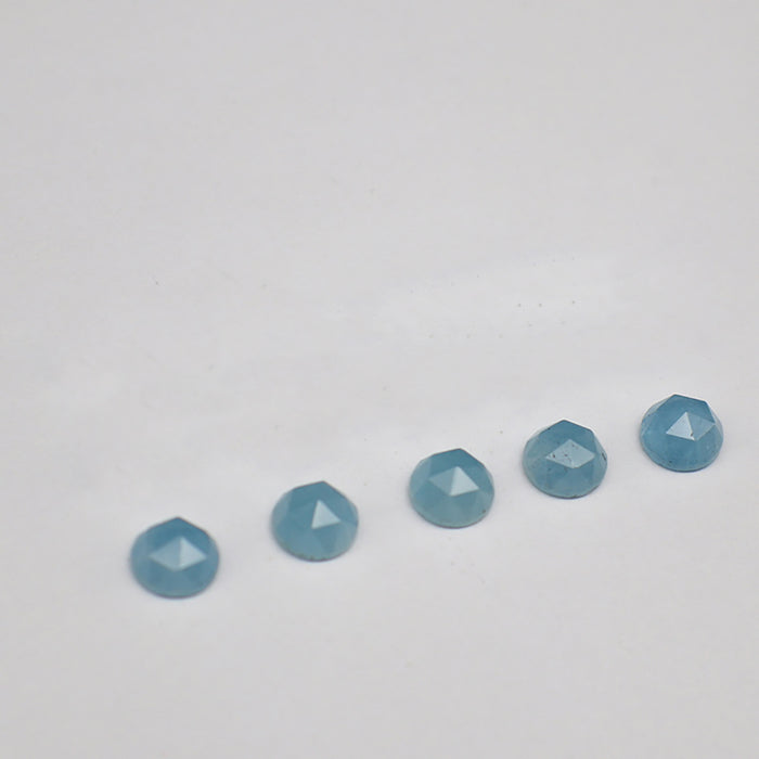 5Pcs/Set Natural AAA London/Sky Blue Topaz 6mm Round Faceted Cut Loose Gemstone Wholesale