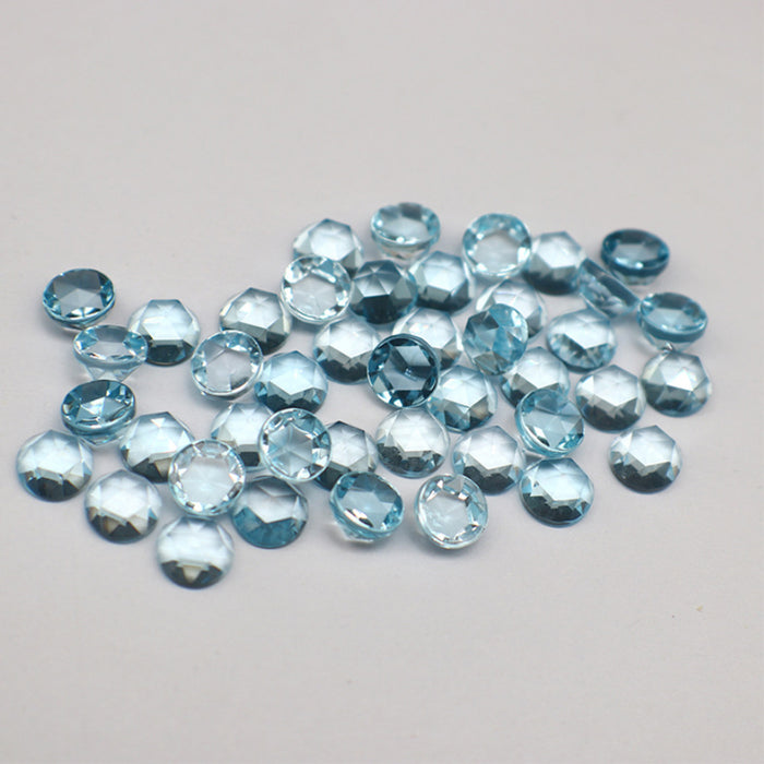 5Pcs/Set Natural AAA London/Sky Blue Topaz 6mm Round Faceted Cut Loose Gemstone Wholesale