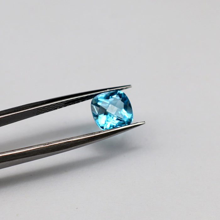 2.7ct Natural AAA Swiss Blue Topaz 8mm Square Cushion Loose Gemstone Wholesale