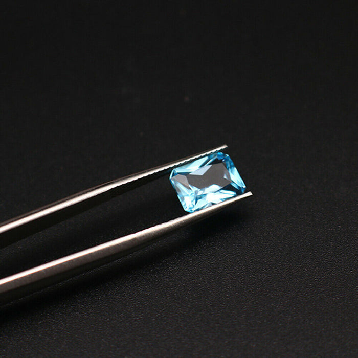 5Pcs/Set Natural AAA Swiss Blue Topaz Octagon Cut Faceted Loose Gemstone Wholesale