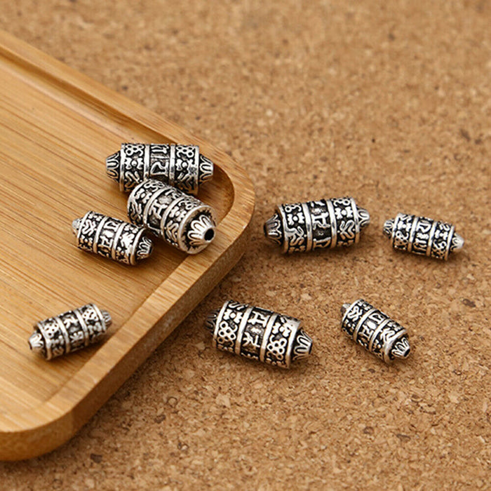 5Pcs 925 Sterling Silver Spacers Beads Barrel DIY Necklace Bracelet Making Parts