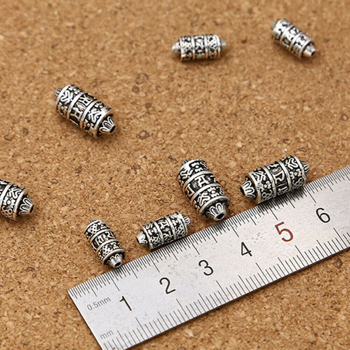 5Pcs 925 Sterling Silver Spacers Beads Barrel DIY Necklace Bracelet Making Parts
