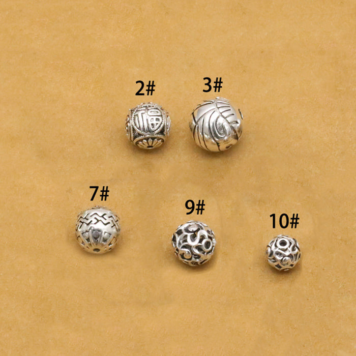 4Pcs 925 Sterling Silver Spacers Beads Loose For Bracelet DIY Making Parts
