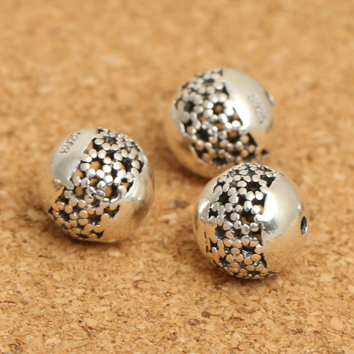 3Pcs 925 Sterling Silver Spacers Beads Loose For Bracelet DIY Making Parts