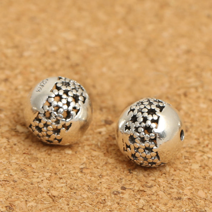 3Pcs 925 Sterling Silver Spacers Beads Loose For Bracelet DIY Making Parts
