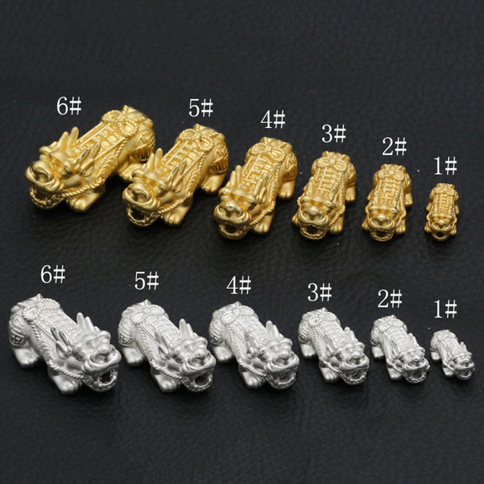2Pcs 999 Sterling Silver Spacers Beads Loose For Bracelet DIY Making Parts