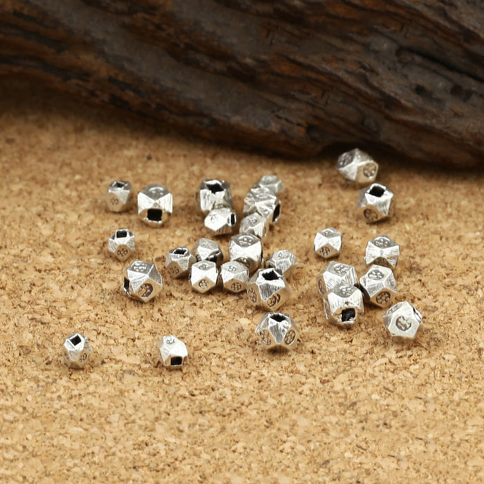 10Pcs 925 Sterling Silver Spacers Beads Loose For Bracelet DIY Making Parts