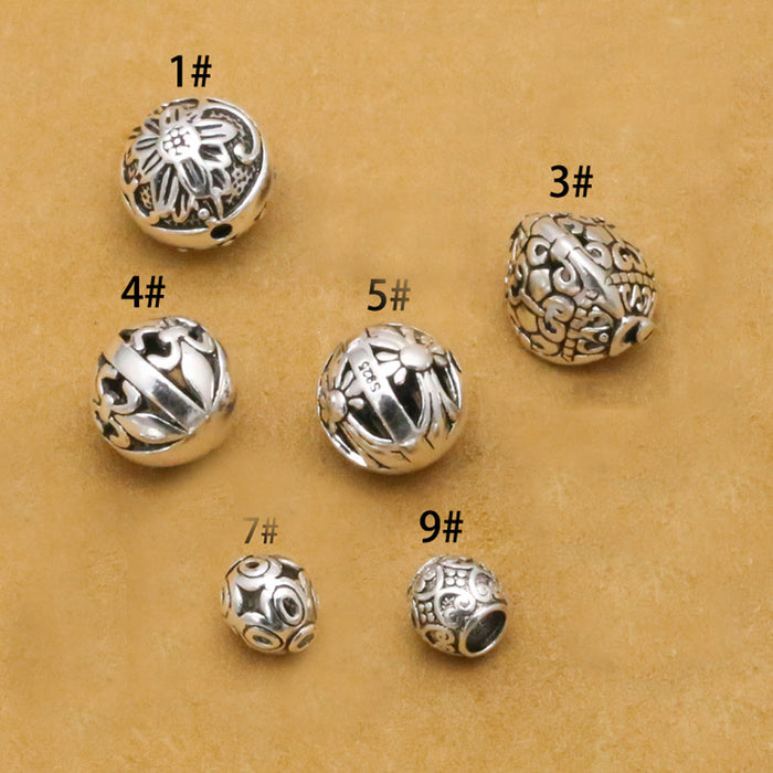 5Pcs 925 Sterling Silver Spacers Beads Loose For Bracelet DIY Making Parts