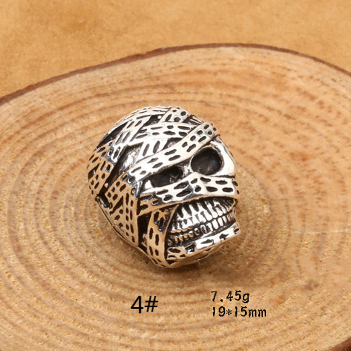 2Pcs 925 Sterling Silver Skeletons & Skulls Spacers Beads Loose For Bracelet DIY Making Parts