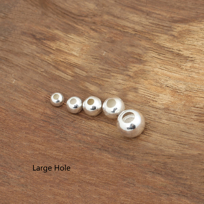 10Pcs 2mm-20mm 925 Sterling Silver Round Spacers Beads Loose For Bracelet DIY Making Parts
