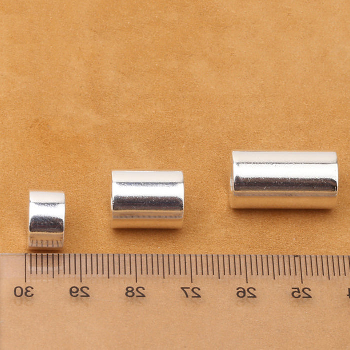 5Pcs 925 Sterling Silver Tube Spacers Beads Loose For Bracelet DIY Making Parts