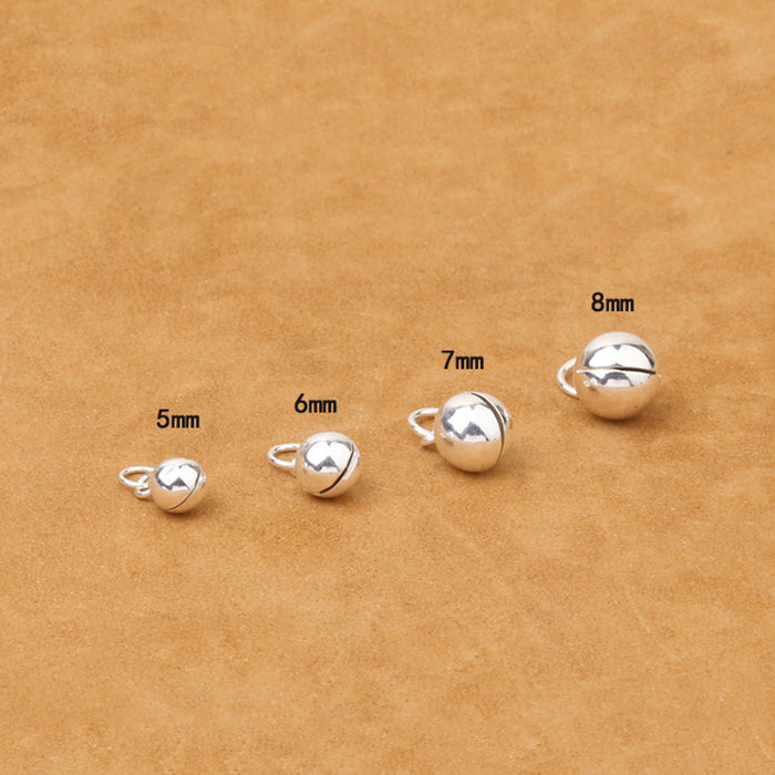10Pcs 5mm-8mm Solid 925 Sterling Silver Pendant DIY Accessories Making Parts Bell