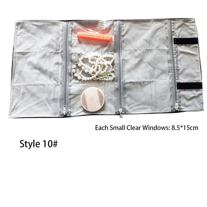 Jewelry Travel Rolls PVC Clear Windows Accessories Organizer Storage Jewelry Display Multipurpose
