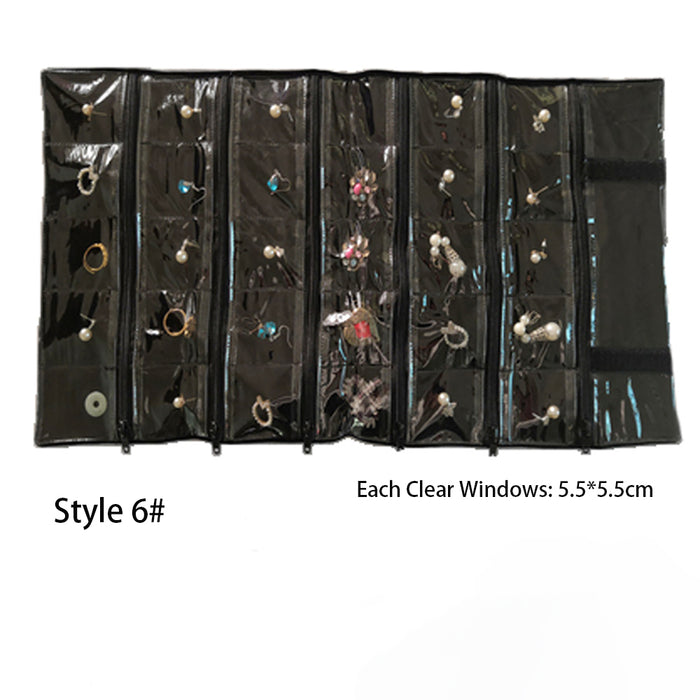 Jewelry Travel Rolls PVC Clear Windows Accessories Organizer Storage Jewelry Display Multipurpose
