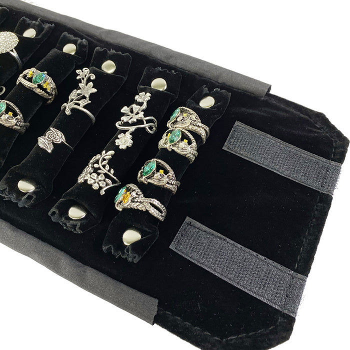 Jewelry Travel Rolls PU Leather Accessories Organizer Storage Jewelry Display Multipurpose