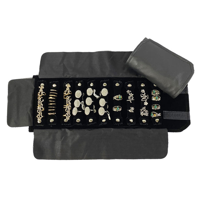 Jewelry Travel Rolls PU Leather Accessories Organizer Storage Jewelry Display Multipurpose