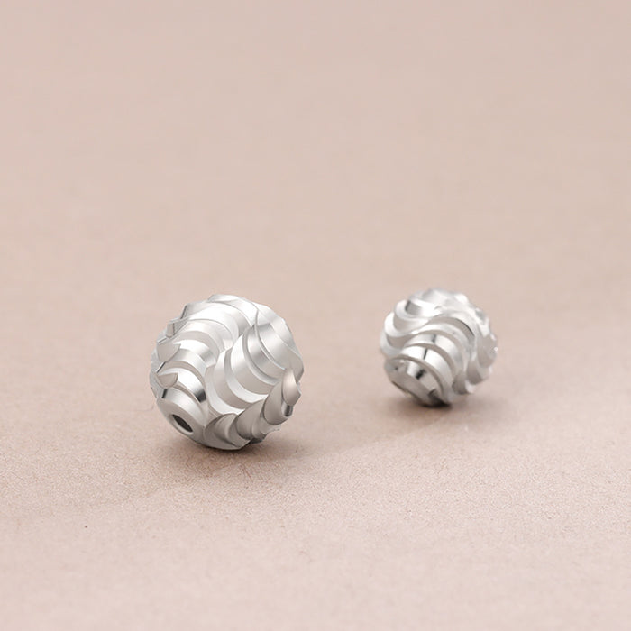 50Pcs 6mm 8mm 925 Sterling Silver Round Bali Beads DIY Jewelry Making Supplies