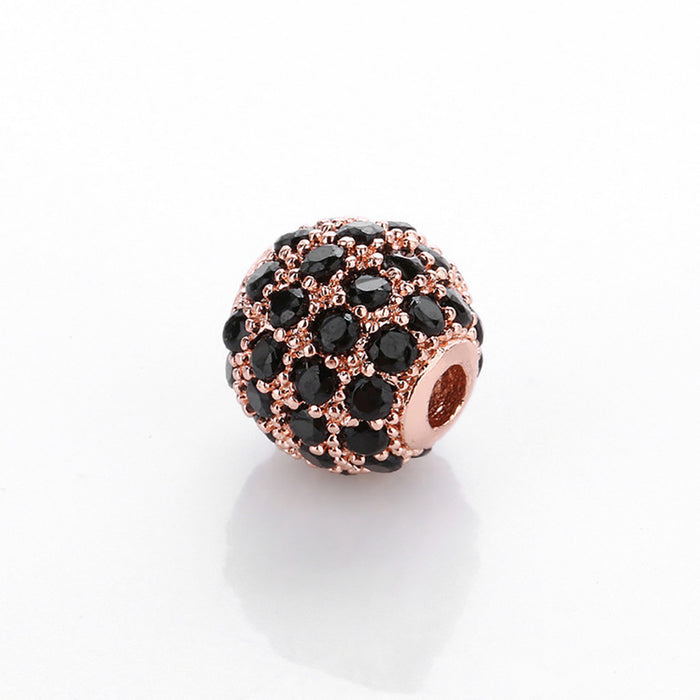 200Pcs 8mm Hole 2mm Cubic Zirconia Round Ball Bali Beads DIY Jewelry Making Supplies