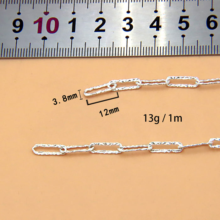 Sold by the Foot BULK 925 Sterling Silver Hammered Cable Chain Jewelry Making