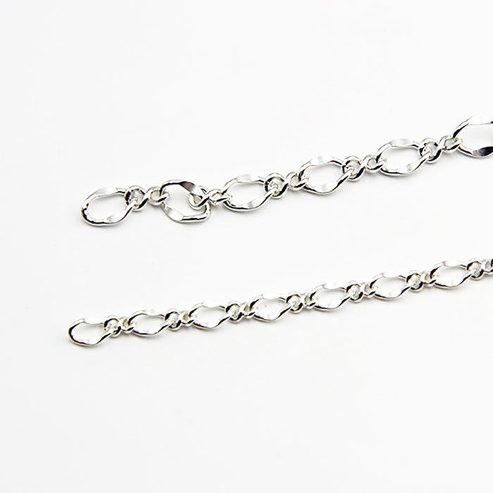 Sold by the Foot BULK Solid 925 Sterling Silver Figaro Fancy Chain Jewelry Making