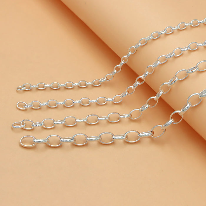 Sold by the Foot BULK Solid 925 Sterling Silver Oval Link Cable Chain Jewelry Making