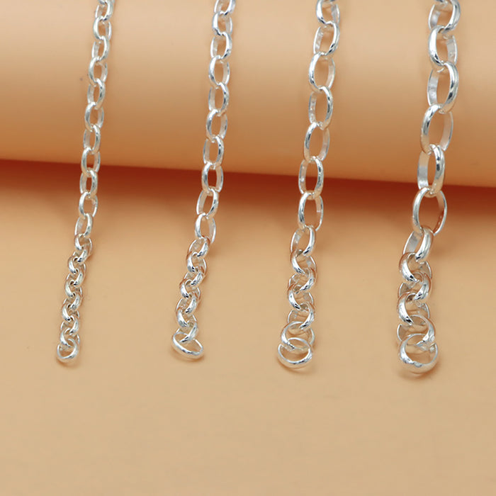 Sold by the Foot BULK Solid 925 Sterling Silver Oval Link Cable Chain Jewelry Making