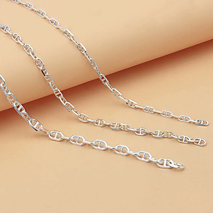 Sold by the Foot BULK Solid 925 Sterling Silver Mariner Cable Chain Jewelry Making