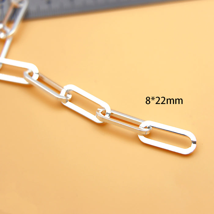 Sold by the Foot BULK Solid 925 Sterling Silver Rectangle Cable Chain Jewelry Making