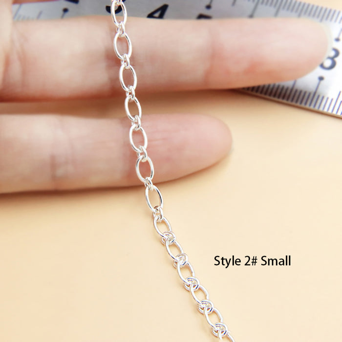 Sold by the Foot BULK Solid 925 Sterling Silver Figaro Cable Chain Jewelry Making