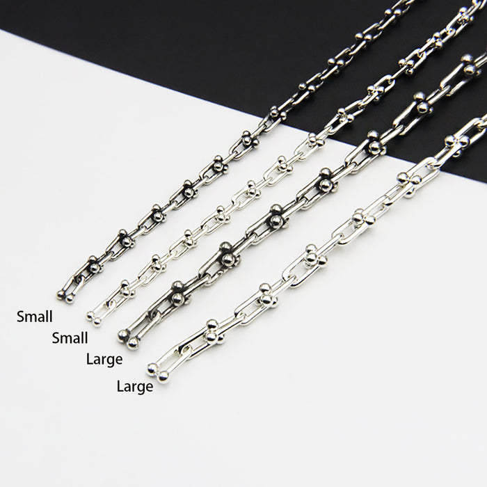 Sold by the Foot BULK Solid 925 Sterling Silver U-shaped Horseshoe Chain Jewelry Making