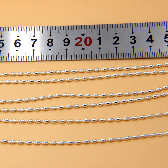 Sold by the Foot BULK Solid 925 Sterling Silver Oval Bead Chain Jewelry Making