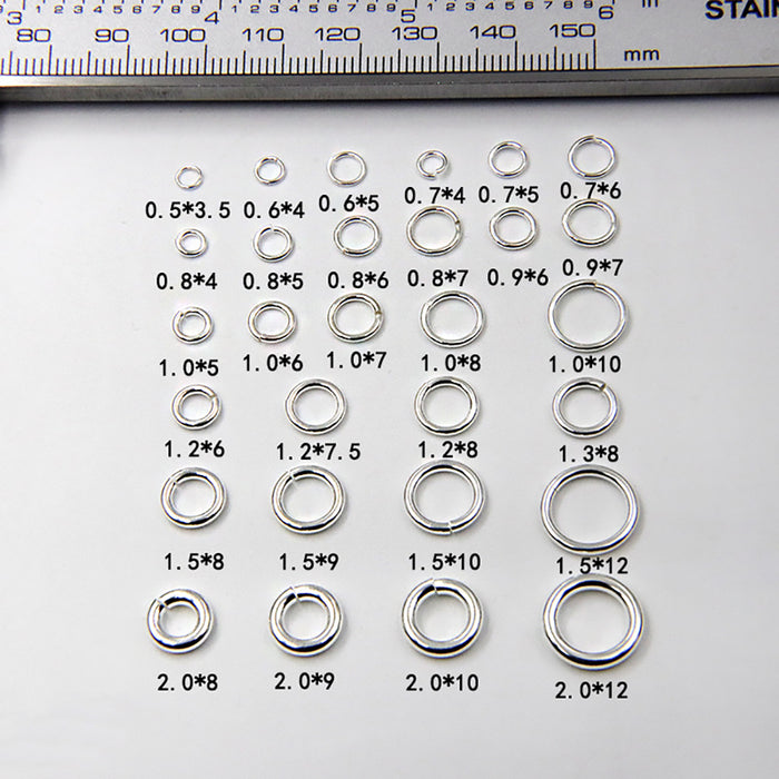 500Pcs 925 Sterling Silver Open Jump Rings DIY Jewelry Making Findings Split 3.5mm-7mm