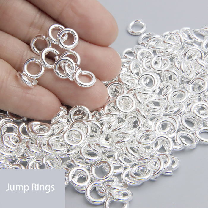 100Pcs 925 Sterling Silver Open Jump Rings DIY Jewelry Making Findings Split 8mm-12mm
