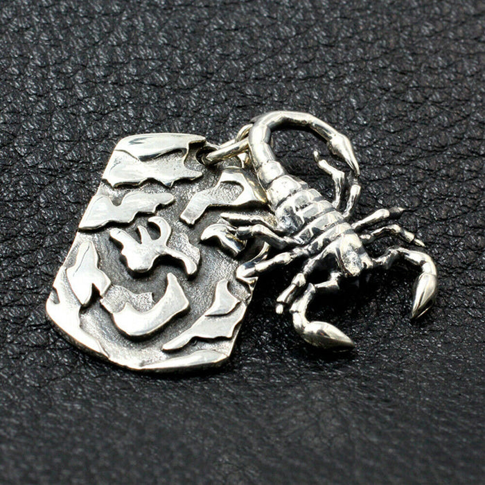 Men's Real Solid 925 Sterling Silver Pendants Scorpion Rock Jewelry