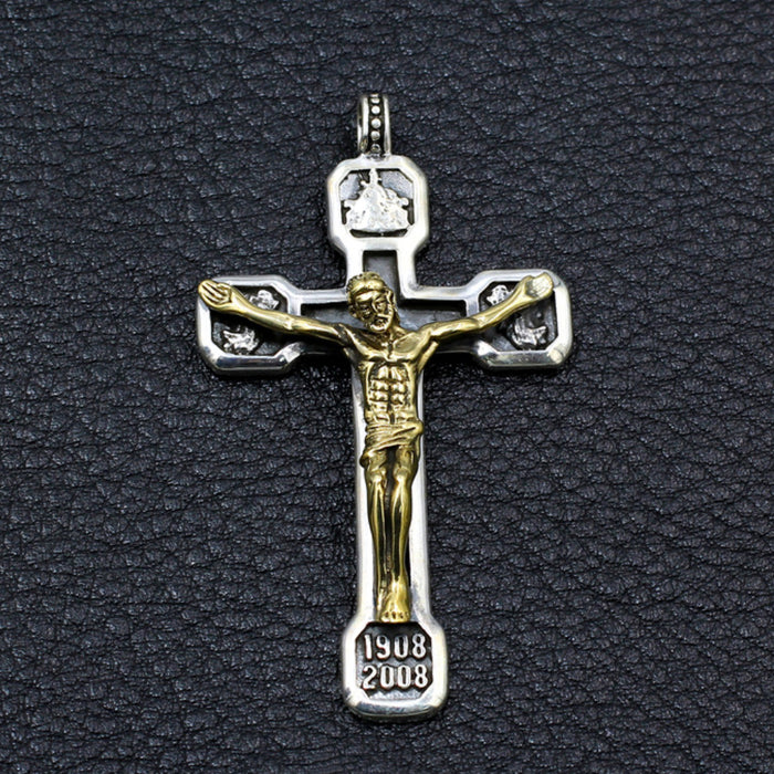 Men's Real Solid 925 Sterling Silver Pendants Jewelry Jesus Cross