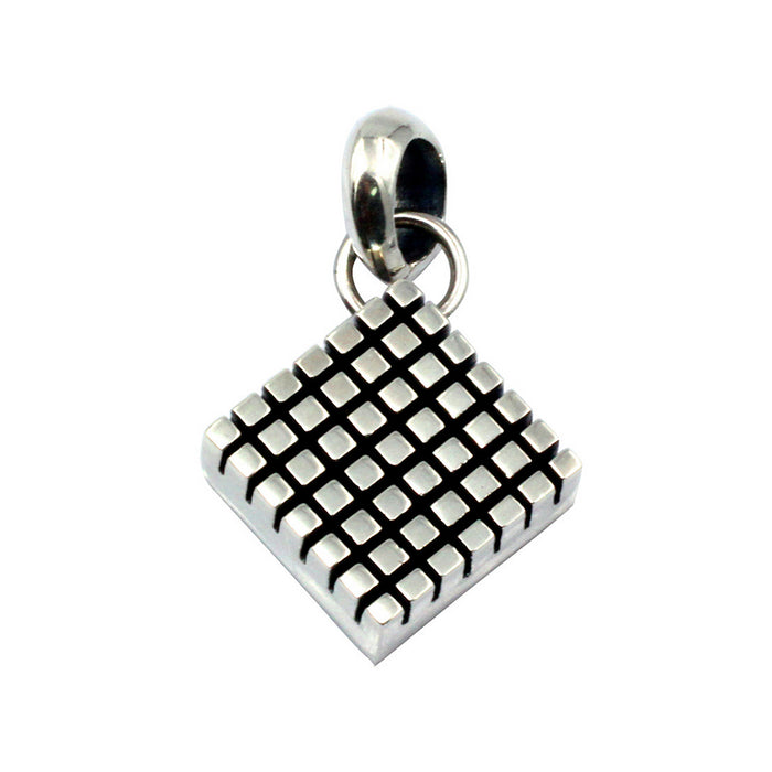 Men's Women's Real Solid 925 Sterling Silver Pendants Square Rubik's Cube