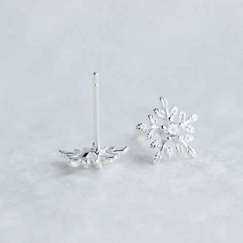 Women's 925 Sterling Silver Ear Stud Earrings Zircon Snowflake Jewelry Hot Gift