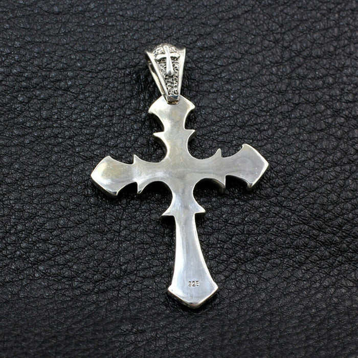 Men's Real Solid 925 Sterling Silver Pendants Cross Pattern Jewelry